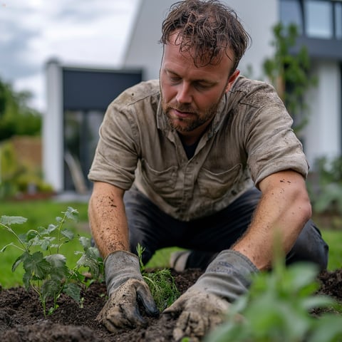 Lush vegetable garden